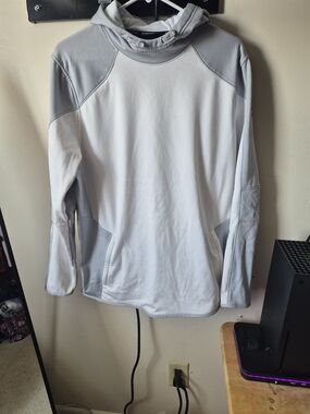 Under Armour Gray and White ColdGear Reactor Hoodie